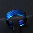 thumbnail image 6 of 8mm Men's Blue/Gold/Silver Twisted Band Titanium Steel Wedding Ring Sz 8/9/10/11, 6 of 7