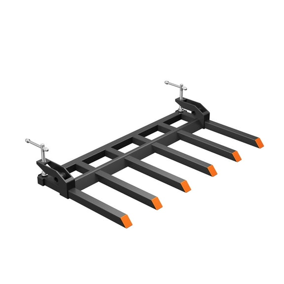 M optimized Clamp on Tractor Bucket Forks to 60" Bucket, 4000 LBS Capacity Heavy Duty Clamp on Pallet Forks Debris Forks for Skid Steer Loader Tractor Attachments