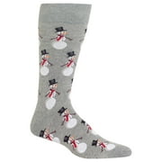 Hot Sox Mens Snowmen Crew Socks, Mens Shoe Size 6-12.5, Gray Heather