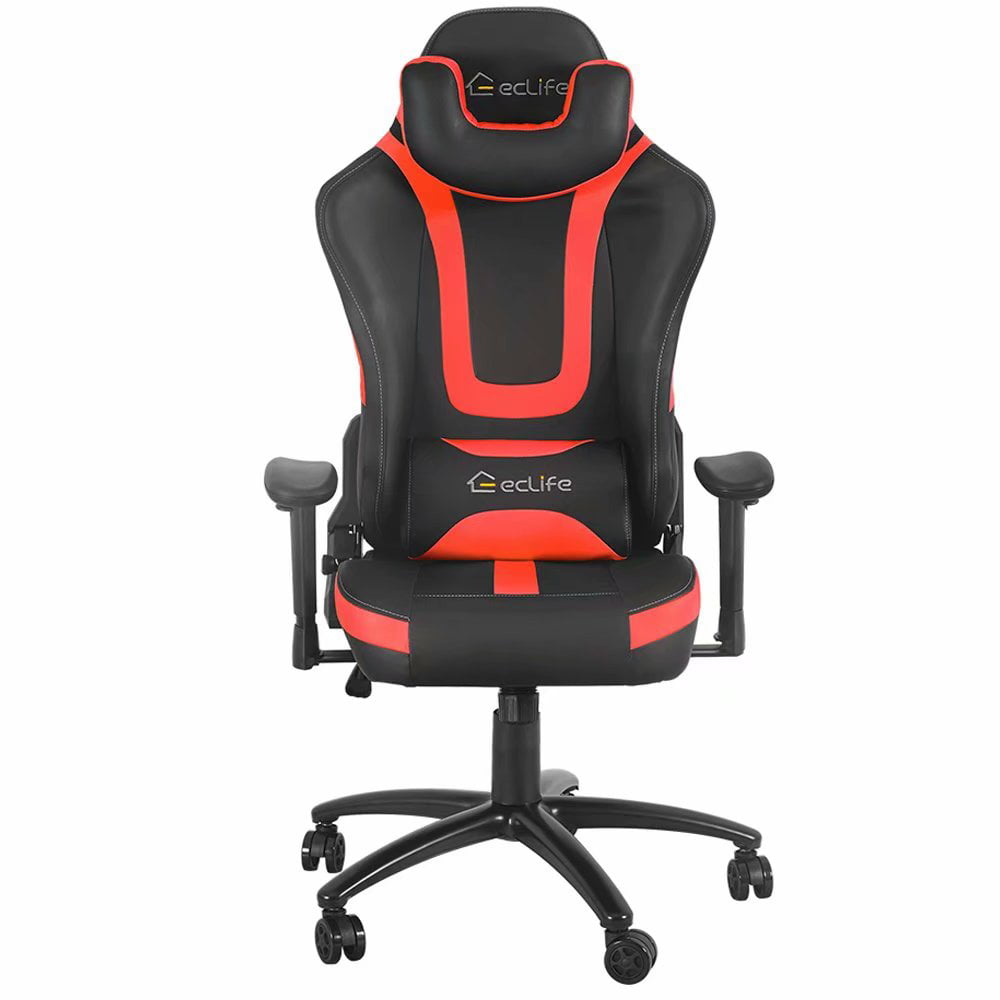 Gaming Chair with Adjustable Lumbar Cushion and Rocking Function Racing Office Chair; Chaise Gamer 