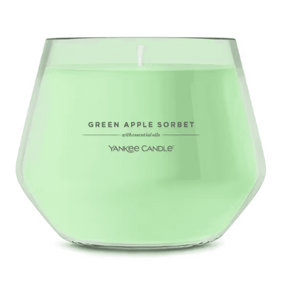 Yankee Candle Green Apple Sorbet Scented Candle, Fresh Apple Fragrance, Glass Jar, 10 oz