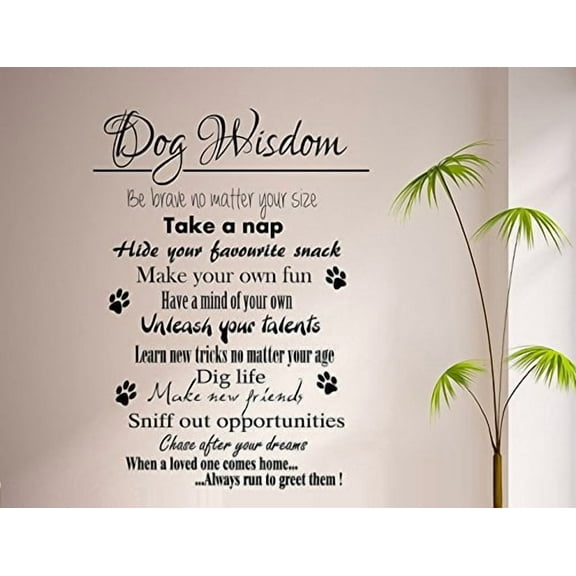 Decal ~ DOG WISDOM ~ WALL OR WINDOW DECAL, HOME DECOR 21" X 29"