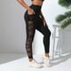 thumbnail image 2 of Pantalones de yoga de cintura alta con bolsillo abdominal - Leggings de fitness de mujer de largo 9/10 con tejido de nailon y spandex, 2 of 8