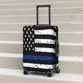 thumbnail image 6 of Fotbe Thin Blue Line Flag Luggage Cover Protector, Suitcase Protector，Scratch and Dirt Resistant, Fits 18-32 Inch Luggage-Large, 6 of 7