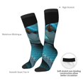 thumbnail image 4 of Naloa Blue Viper Snake1 Knee Socks, High Socks Long Stretchy Sock Women Knee High Stocking, Long Socks for Women, 4 of 6