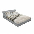 thumbnail image 3 of Ambesonne Landscape Fitted Sheet & Pillow Sham Set, Groyne Zingst Germany, Twinxl, Pale Blue White Tan, 3 of 3