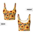 thumbnail image 3 of Sikiie Diamond Bohemian Sunflower Print Strappy Sports Bra for Women Padded Push Up Sports Bra Athletic Running Sports Bra Workout Bra Yoga Bra, 3 of 5