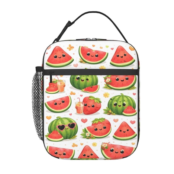 Summer Beach Watermelon Fruit Lunch Bag Portable Thermal Lunch Box for Men and Women