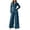 A-Green363, variant on Womens Casual Sets Long Sleeve Double Button Blazers Pleated Pants with Pockets Airport Outing vacation machting sets