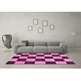 thumbnail image 3 of Ahgly Company Indoor Rectangle Checkered Purple Modern Area Rugs, 7' x 10', 3 of 4