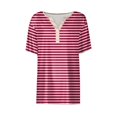 thumbnail image 4 of SDNall T-Shirt à Manches Courtes Imprimé à Rayures de Mode pour Femmes, 4 of 9