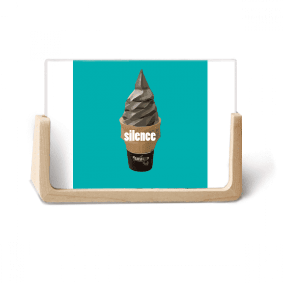 Black Ice Text Outline Freehand Photo Wooden Photo Frame Tabletop Display
