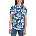 thumbnail image 3 of Wukai Rose Flowers Youth Unisex Short Sleeve T-Shirt for Boys, Girls, Teens, and Kids-Large, 3 of 7