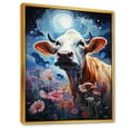 thumbnail image 2 of Designart "Enchanted Fantasy Cow In Otherworldly Lands I" Animals Cow Floater Framed Wall Decor, 2 of 5