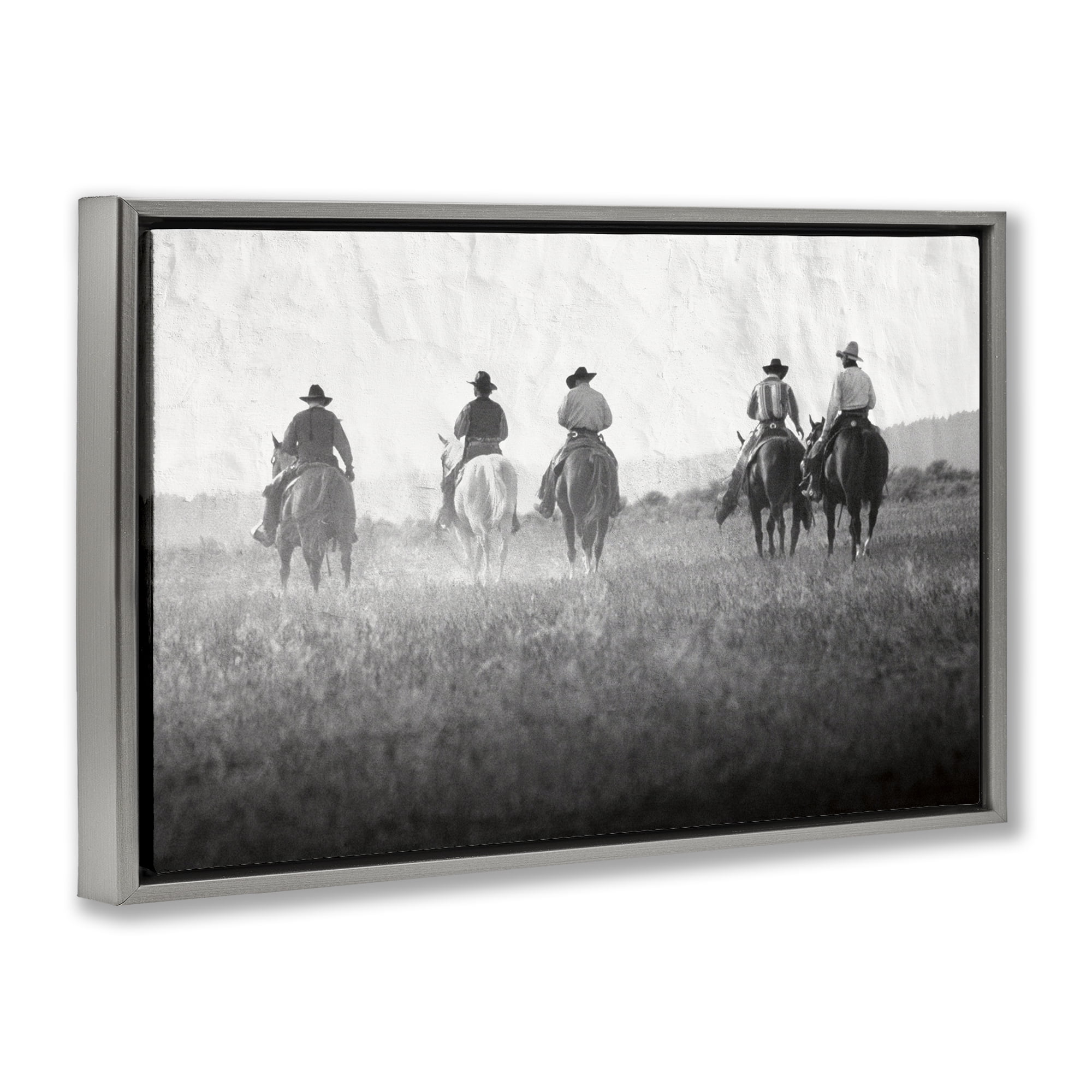Stupell Industries Riding Toward The Horizon Gray Framed Floater Canvas Wall Art, design by Superstock
