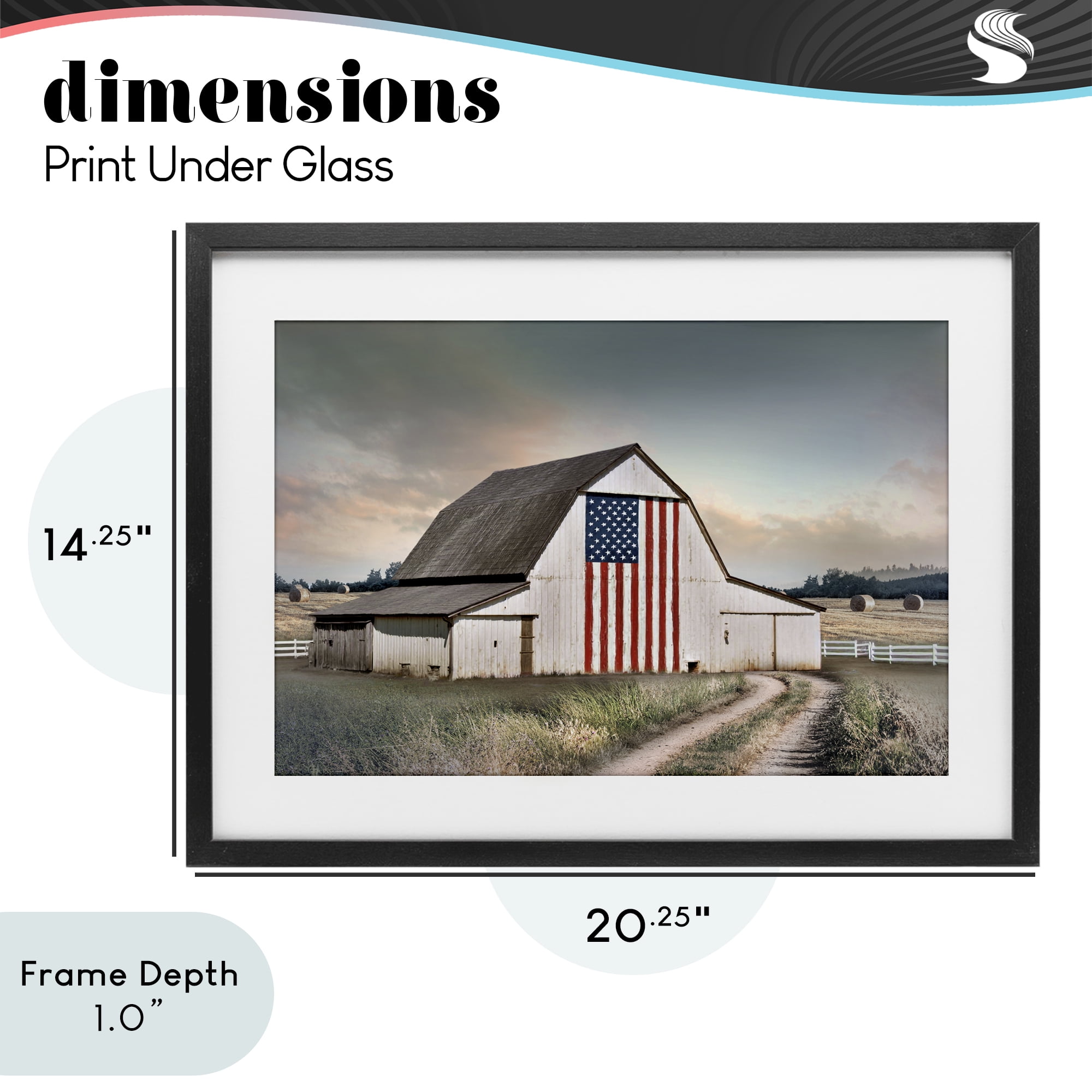 Stupell Industries Land That I Love Barn Black Framed Print Under Glass, design by CAD Designs