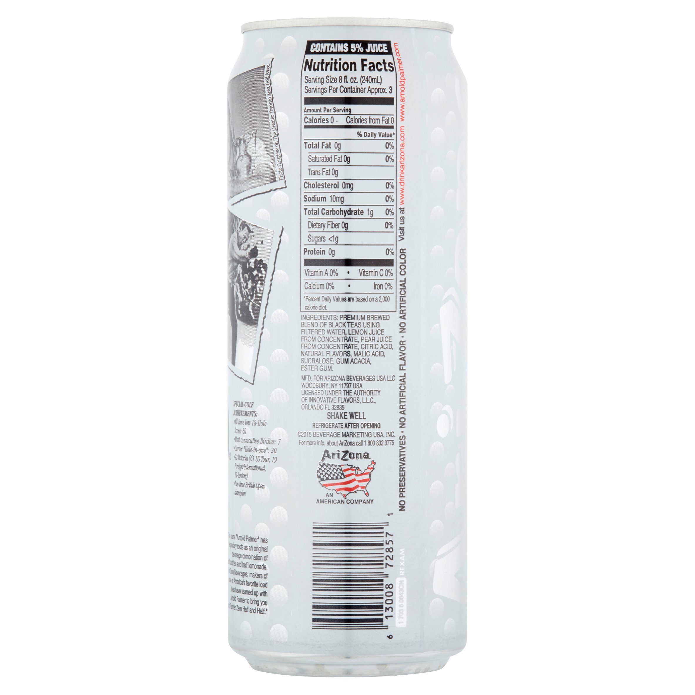 Arizona Sweet Tea Can Nutrition Facts Nutrition Ftempo