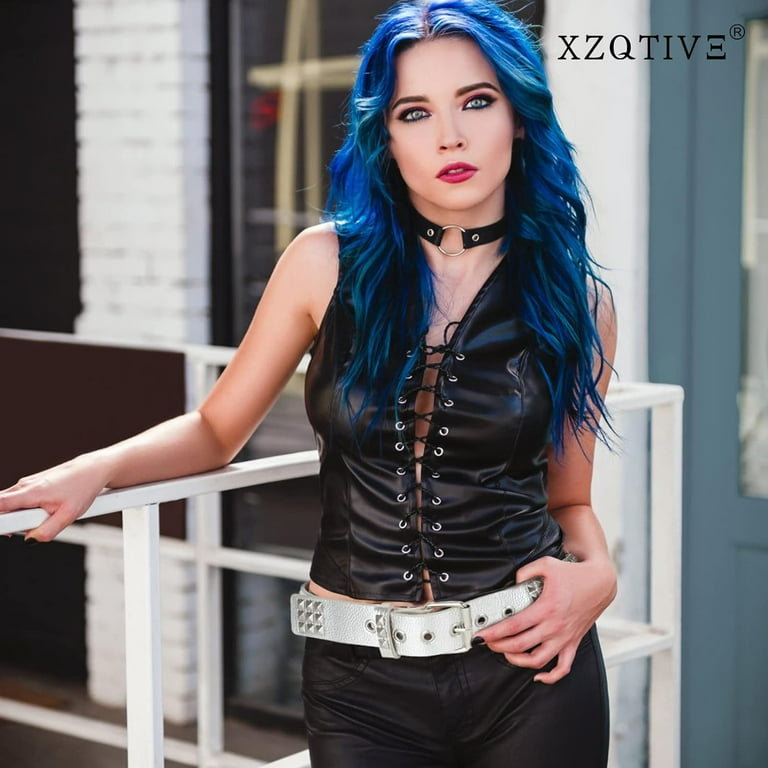 XIATIAN Studded Belt Metal Punk Rock Rivet Belts for Women/Men