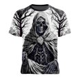 thumbnail image 4 of Halloween Gift for Men Graphic Halloween Short Sleeve T Shirt with Casual Crew Neck Top for Everyday Wear and Seasonal Parties Black L, 4 of 4
