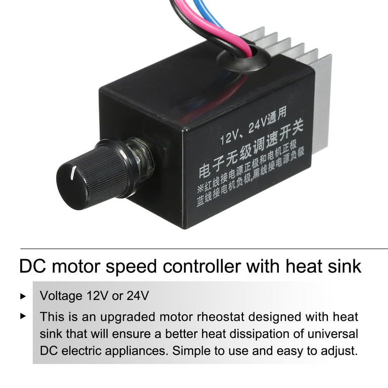 Universal DC Motor Speed Controller, DC 12v 24v Motor Rheostat for