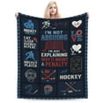 thumbnail image 6 of Ice Hockey Player Hockey Lovers Gifts Flannel Blanket for Adults – Cozy Throw for Sofa Bed or Office Use for All Seasons 50x40, 6 of 6