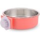 thumbnail image 1 of Birdsgreen Suministros para Mascotas Rosa (M 17 * 5) Tazón para Jaula para Perros Cuenco Colgante de Acero Inoxidable extraíble para Mascotas Jaula Tazón de Agua pequeño Alimentador Comida para Perros Gatos Conejos Rojo Verde, 1 of 5
