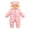 Pink, variant on PINQI Toddler Coat Baby Winter Warm Hooded Thick Down Jumpsuit Romper Jacket Thanksgiving Christmas Overcoat for Boys and Girls