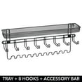 thumbnail image 3 of mDesign Steel Wall Mount Jewelry Organizer Rack with 8 Hooks/Basket, Black, 3 of 7