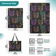 thumbnail image 2 of Colorful Neon Cat Heads Extra Large Picnic Beach Blanket Waterproof Sand Proof Portable Outdoor Mat 80x118, 2 of 9