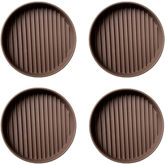 NOGIS 3X3 Round Rubber Furniture Caster Cups with Anti-Sliding Floor Grip (Set of 4,Black)