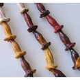thumbnail image 2 of Carved 3 Mookaite Trumpet Flower Beads 10214A, 2 of 12