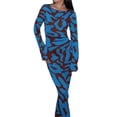 thumbnail image 1 of xiaxaixu Robe Longue pour Femmes Manches Évasées Col Rond Motif Imprimé Robe de Soirée pour Automne Hiver, 1 of 9