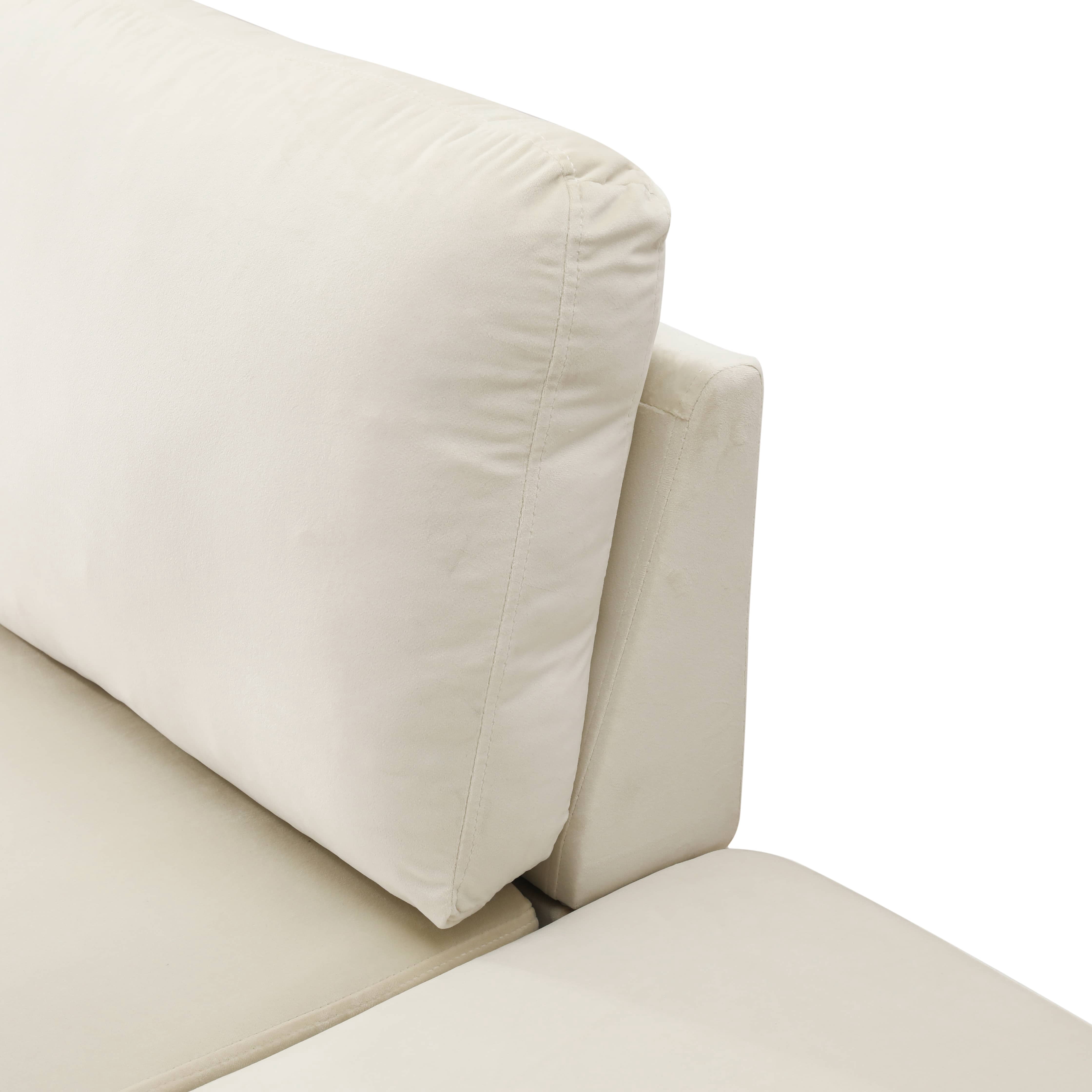 MAYEERTY Superior Beige white Lint Modern Adult Couch Living Room Sofa Set