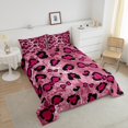 thumbnail image 4 of Erosebridal Leopard Cheepah Print Bedding Full Comforter Set, Girls Bow Down Comforter, Hot Pink, Breathable 3 Pieces, 4 of 7