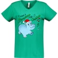 thumbnail image 3 of Inktastic I Want a Hippopotamus for Christmas Hippo in Santa Hat Women's V-Neck T-Shirt, 3 of 5