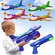 thumbnail image 1 of Wesfuner Paquete de 4 juguetes lanzadores de avión 2 modos de vuelo planeador de espuma LED catapulta avión juguete para niños juguetes voladores al aire libre regalos de cumpleaños para niños niñas 4, 1 of 6