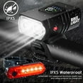 thumbnail image 6 of RONY 1000 Lumen Rechargeable Mountain Bike Light Set, Waterproof Safety Bike Front & Rear Light for Road Mountain Night Riding, Black, 6 of 10