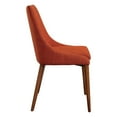 thumbnail image 4 of Allora Mid-Century Modern Fabric Dining Accent Chair in Orange (Set of 2), 4 of 8