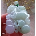 thumbnail image 2 of Certified Green Lavender Burma 100% Natural A Jade jadeite Pendant  Horse Gourd Coin Necklace 648384 TN, 2 of 11