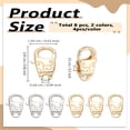 thumbnail image 2 of 1set 8pcs 2 colors Brass Lobster Claw Clasps & Light golden 24.5x13.5x5mm Hole: 2.4mm 4pcs/colors, 2 of 3