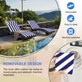 thumbnail image 5 of 72×21×3in Outdoor Chaise Lounge Cushions, Replacement Patio Chair Cushion With Headres, Waterproof Sun Lounger Cushions（2pcs Blue and white）, 5 of 6