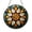 Acrylic 3.5 Inch, variant on Geometric Stained Glass Window Panel, Intricate Amber and Ivory Pattern Design with Symmetrical Shapes for Decorative Home Window Display