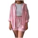 thumbnail image 3 of MKLEKYY Conjunto De Camiseta De Manga Larga Lisa Para Mujer, Pantalones Cortos Con Cordón Y Cintura Alta, Informal, Sin Mangas, 3 of 4
