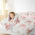 thumbnail image 5 of Homewish Retro Bow Ribbon Bedding Comforter Set,Geometric Polka Dot Twin Comforter Sets,Pink Gray Bedding Set For Chgirls Kids,Super Cozy Room Decor Reversible,2 Pieces, 5 of 9