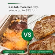 Air Fryer Oven, Large Countertop Convection Oven, 10-in-1 Combo, 6 Slices of Toast, Easy-Clean Enamel Baking Pan, Includes Recipes, Brushed Stainless Steel Finish