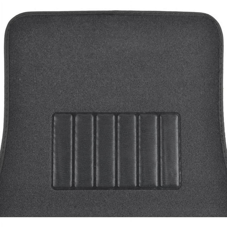 Basics 4-Piece Premium Rubber Floor Mat for Cars, SUVs and Trucks,  All Weather Protection, Universal Trim to Fit, Black