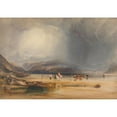 thumbnail image 2 of Anthony Vandyke Copley Fielding 14x11 Gold Ornate Wood Frame and Double Matted Museum Art Print Titled - A View of Snowdon from the Sands of Traeth Mawr, Taken at the Ford Between Pont Aberg, 2 of 4