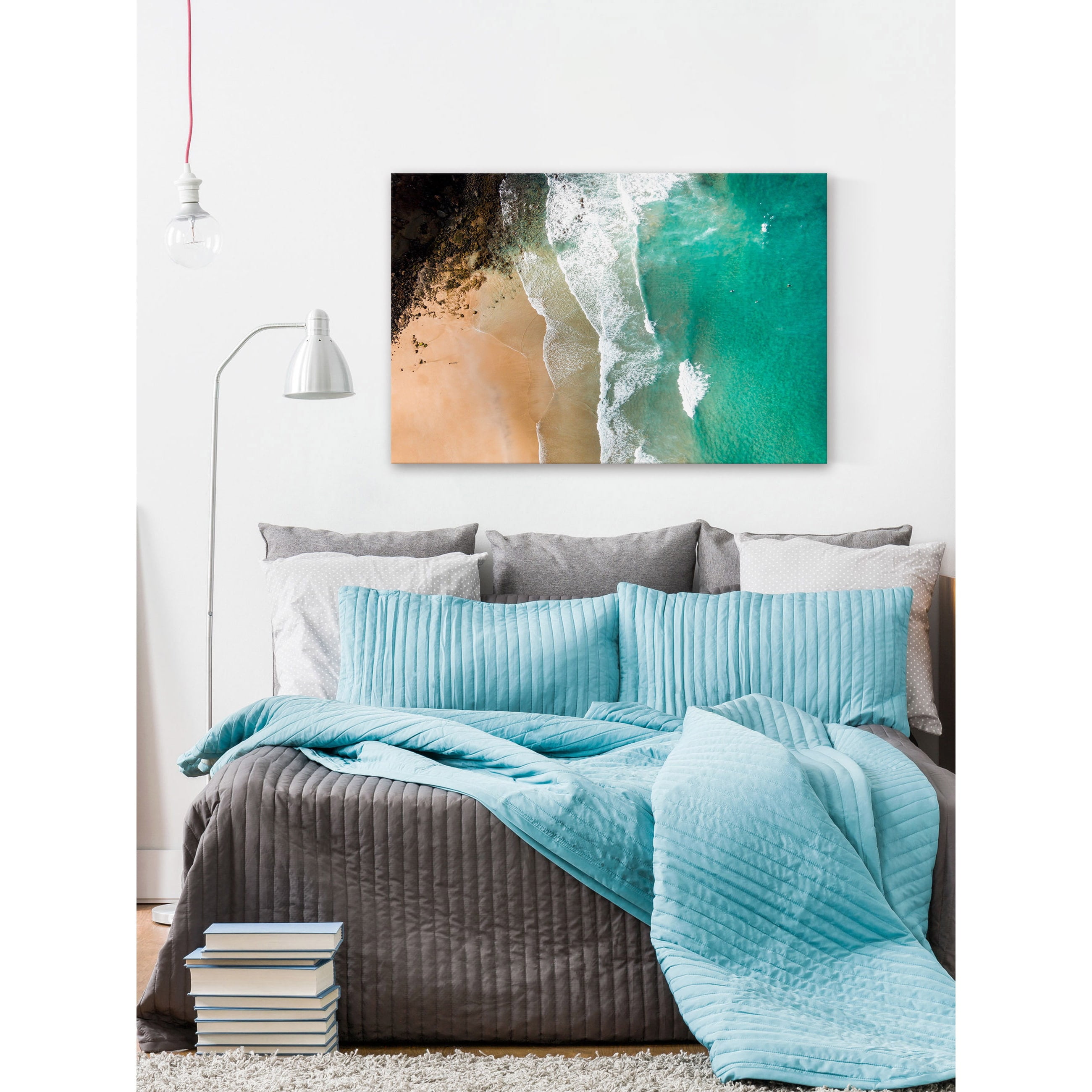 Marmont Hill "Aqua Blue Waters" by Karolis Janulis Painting Print on Wrapped Canvas