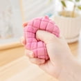 thumbnail image 5 of Pineapple Bun Crunchy Squishy Toy, Pink Grid Style Stress Ball with Hanging Loop, Slow Rising Fidget Toy, Stress Relief Sensory Toy for Kids Adults, Party Favor Gift, 5 of 5