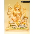 thumbnail image 2 of Goddess Durga Mahishasura Mardini - Demon Slayer Handmade White Marble Sculpture, 2 of 4
